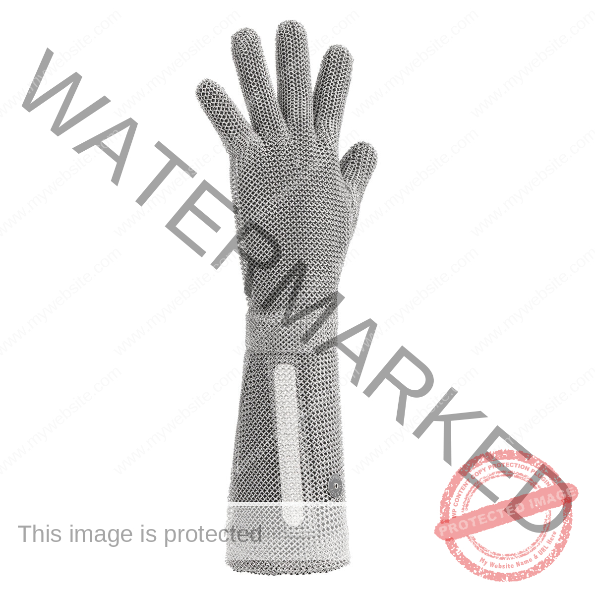 1332-15CM-Five Finger Glove with Extended Cuff Textile Strap