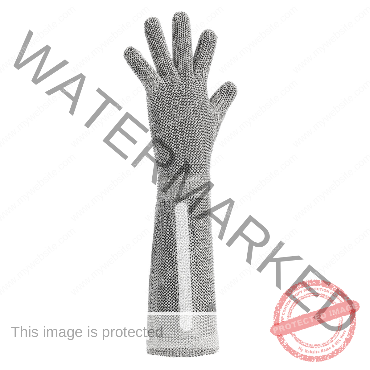 1332-19CM-Five Finger Glove with Extended Cuff Textile Strap