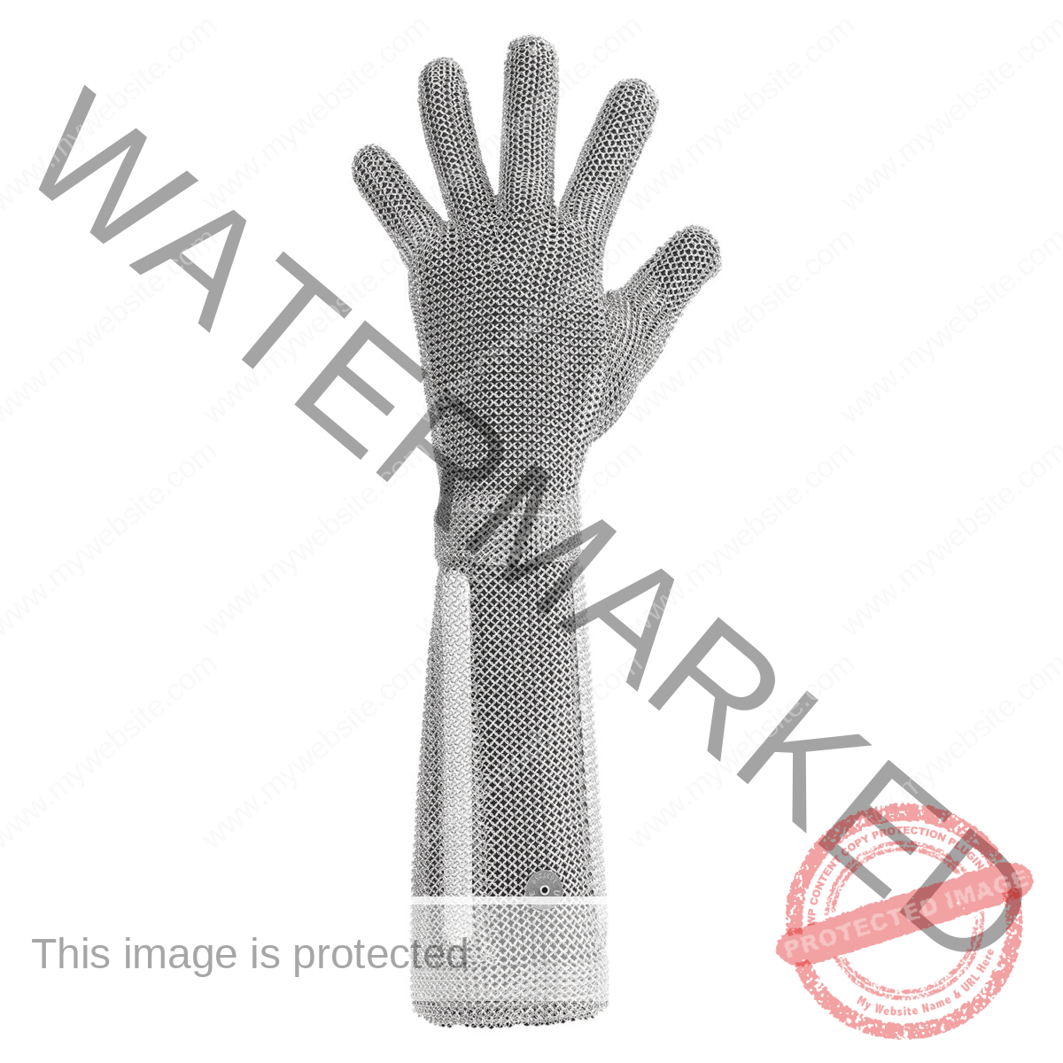 1332-19CM Five Finger Glove with Extended Cuff Textile Strap
