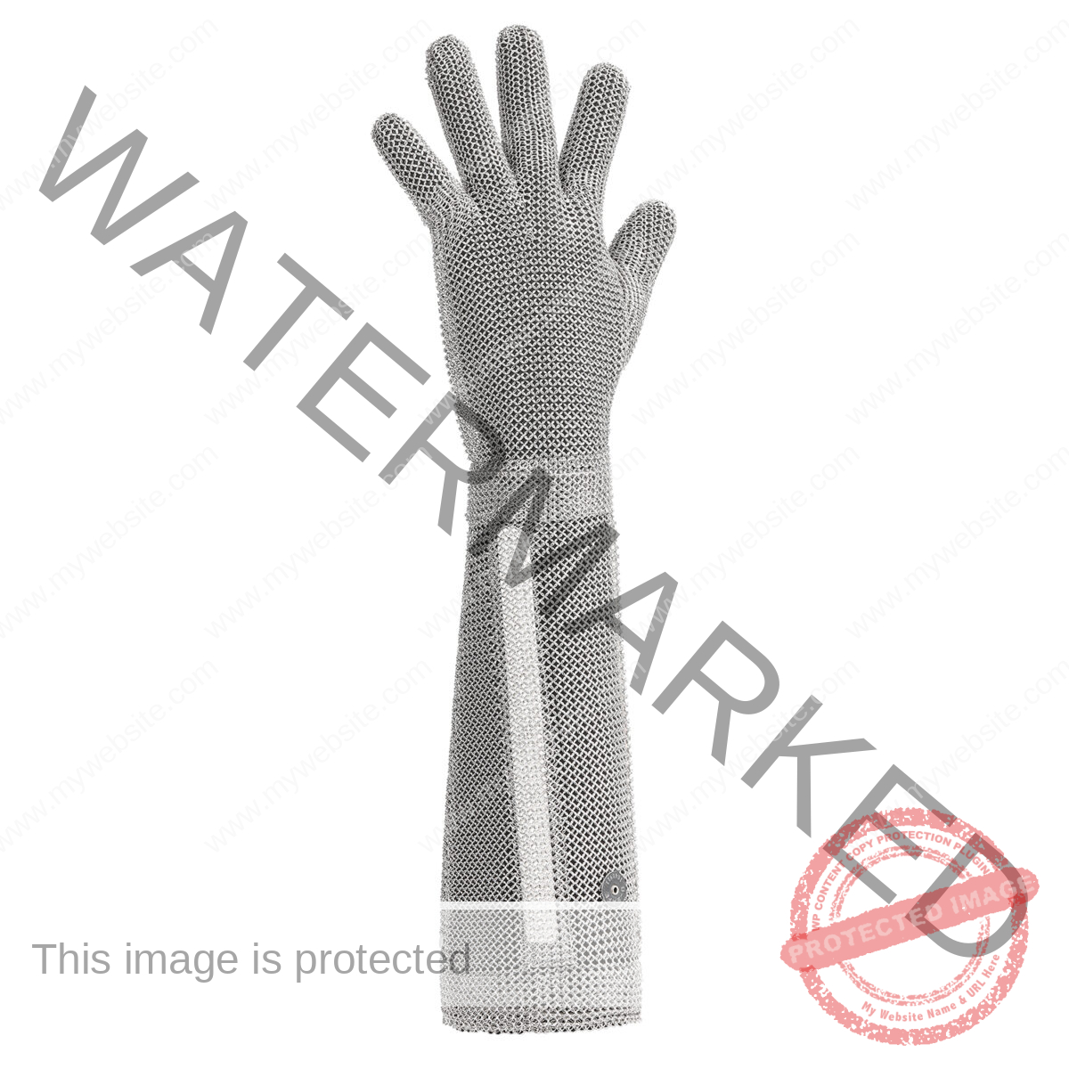 1332-22CM-Five Finger Glove with Extended Cuff Textile Strap
