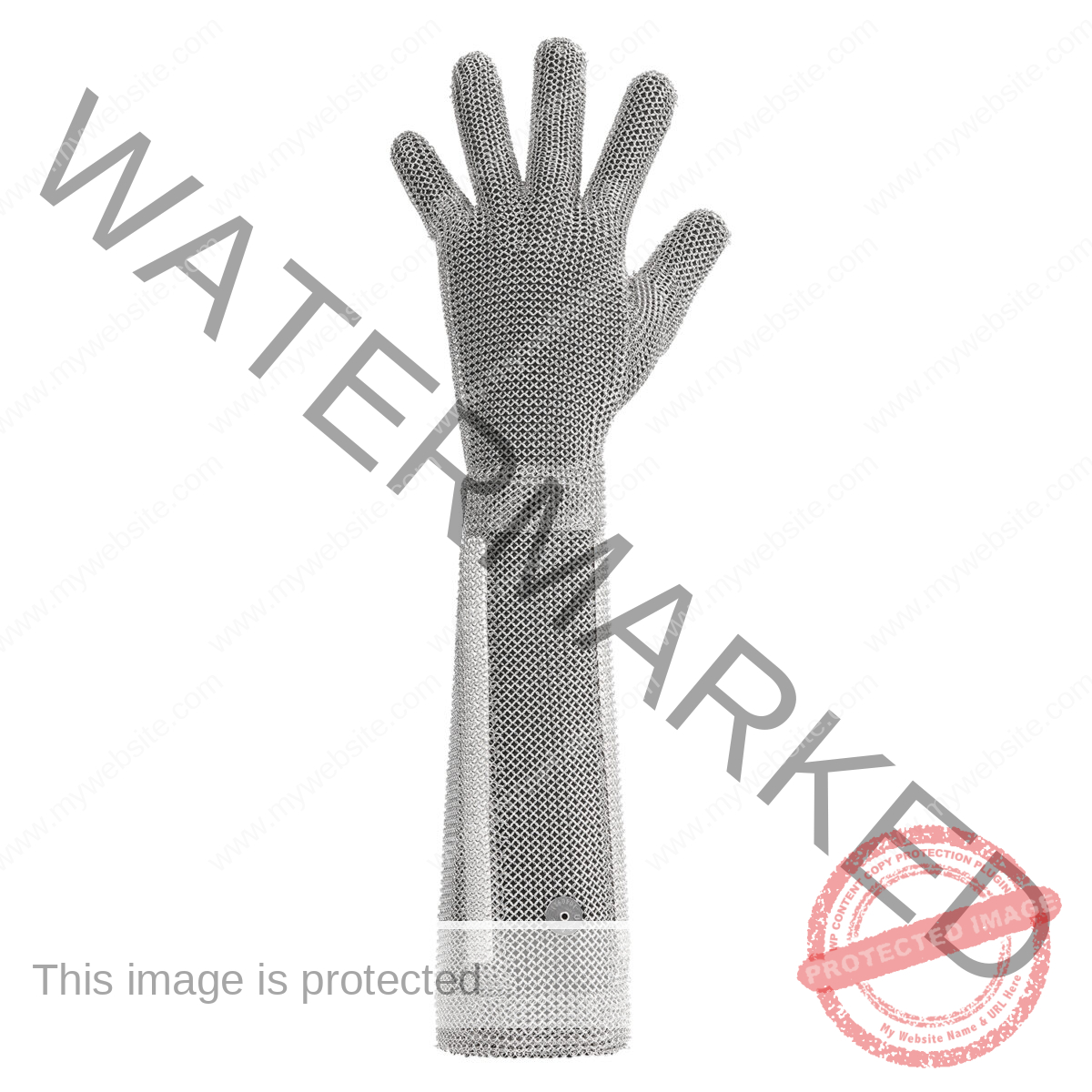1332-22CM Five Finger Glove with Extended Cuff Textile Strap