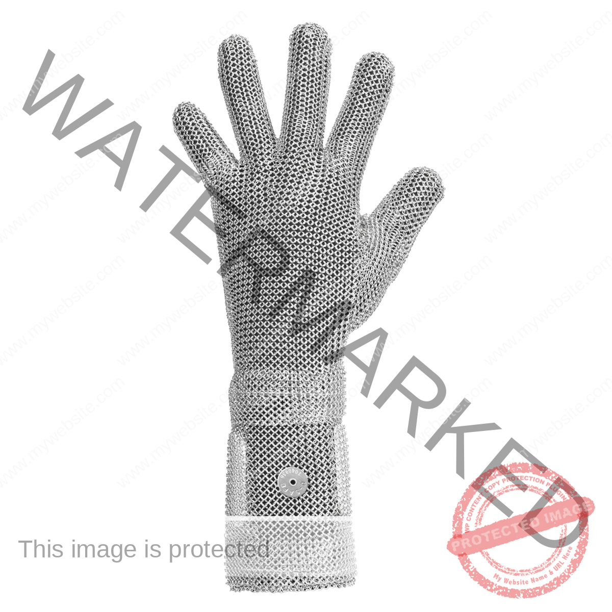 1332 Five Finger Glove with Extended Cuff Textile Strap
